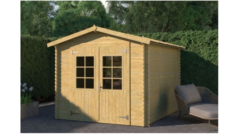 Caseta de jardín de madera 7.38 m2 - 2.46x3 m - 19 mm - impregnada