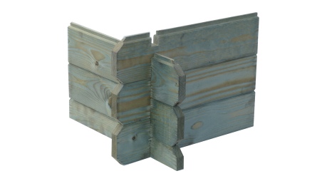 Caseta de jardín de madera 7.38 m2 - 2.46x3 m - 19 mm - impregnada