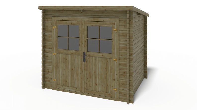 Caseta de jardín de madera 5 m2 - 2.5x2 m - 28 mm - impregnada