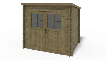 Caseta de jardín de madera 5 m2 - 2.5x2 m - 28 mm - impregnada