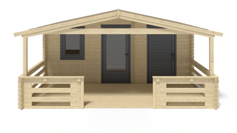 Caseta de jardín de madera-5x3 m - 25 m2 con terraza