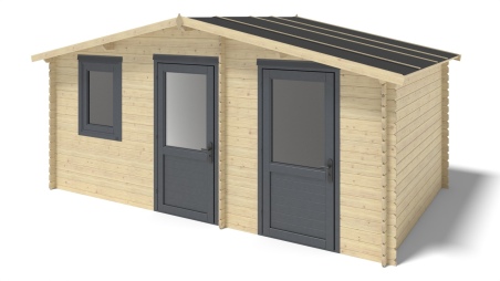 Caseta de jardín de madera-5x3 m - 25 m2 con terraza