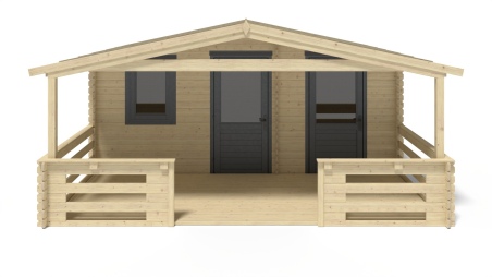 Caseta de jardín de madera-5x3 m - 25 m2 con terraza