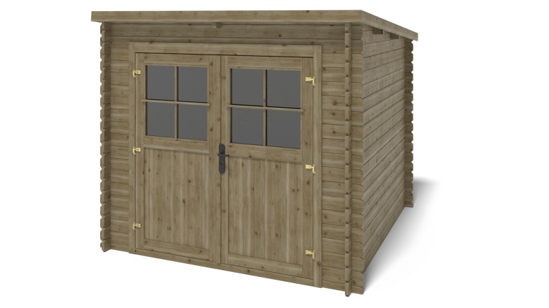 Caseta de jardín de madera 6.25 m2 - 2.5x2.5 m - 28 mm - impregnada