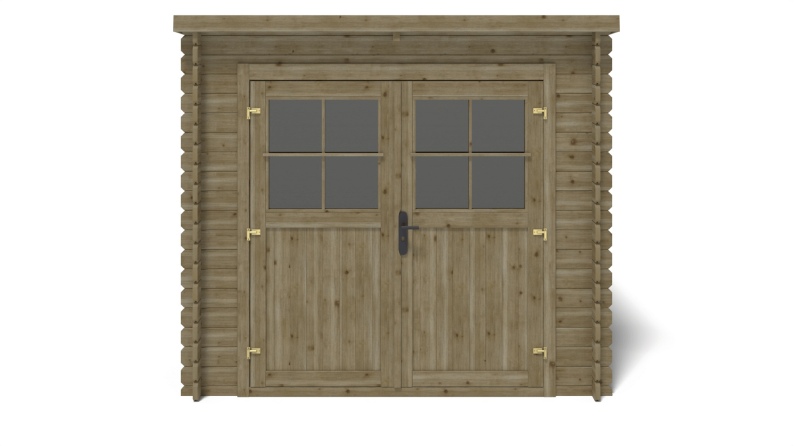 Caseta de jardín de madera 6.25 m2 - 2.5x2.5 m - 28 mm - impregnada