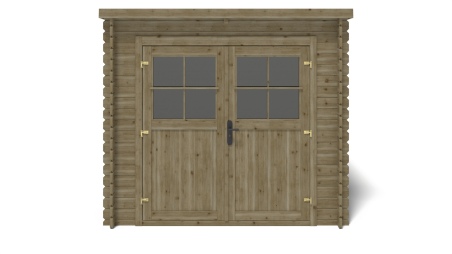 Caseta de jardín de madera 6.25 m2 - 2.5x2.5 m - 28 mm - impregnada