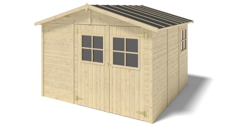 Caseta de jardín de madera 9 m2 - 3.05x2.94 m - 18 mm