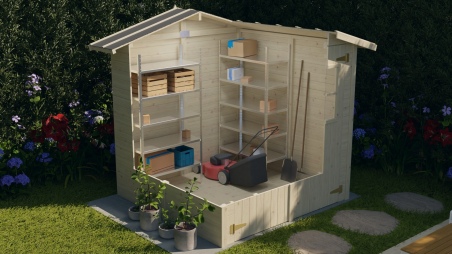 Caseta de jardín de madera 4.18 m2 - 2.07x1.96 m - 18 mm