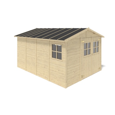 Caseta de jardín de madera 11.95 m2 - 3.05x3.92 m - 18 mm