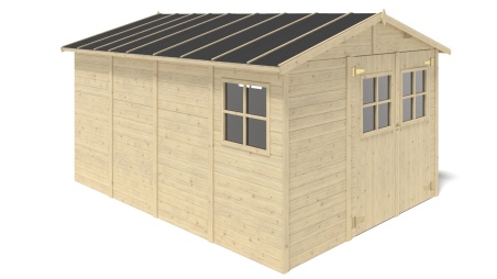 Caseta de jardín de madera 11.95 m2 - 3.05x3.92 m - 18 mm