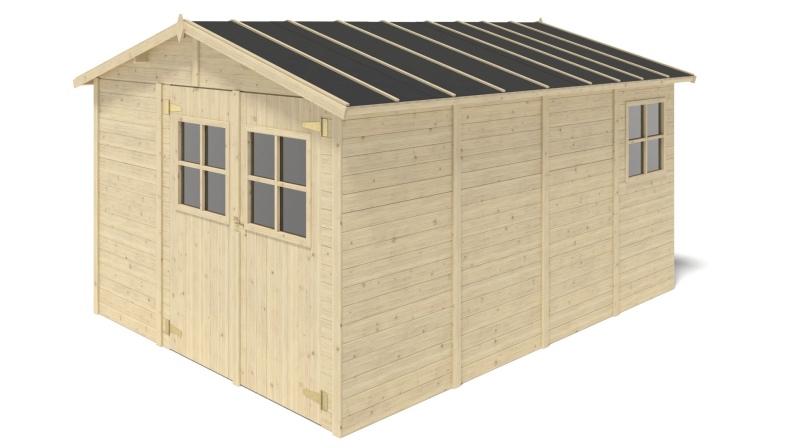 Caseta de jardín de madera 11.95 m2 - 3.05x3.92 m - 18 mm