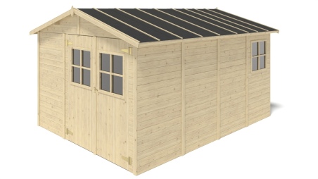 Caseta de jardín de madera 11.95 m2 - 3.05x3.92 m - 18 mm