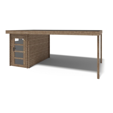 Caseta de jardín de madera 16 m2 - 5.5x3 m - 28 mm - impregnada