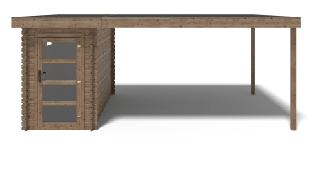 Caseta de jardín de madera 16 m2 - 5.5x3 m - 28 mm - impregnada