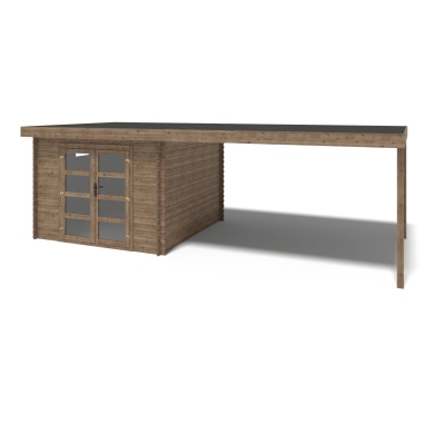 Caseta de jardín de madera 21 m2 - 3x3 m - 28 mm - impregnada