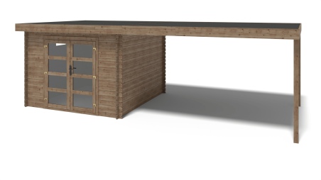 Caseta de jardín de madera 21 m2 - 3x3 m - 28 mm - impregnada