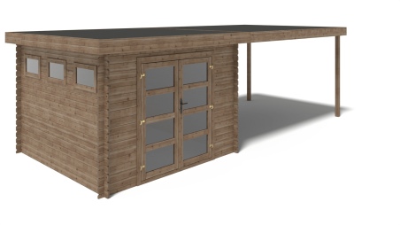 Caseta de jardín de madera 21 m2 - 3x3 m - 28 mm - impregnada