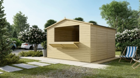 Quiosco caseta comercial 9.42 m2 - 3.11x3.03 m - 19 mm