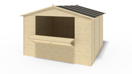 Quiosco caseta comercial 9.42 m2 - 3.11x3.03 m - 19 mm