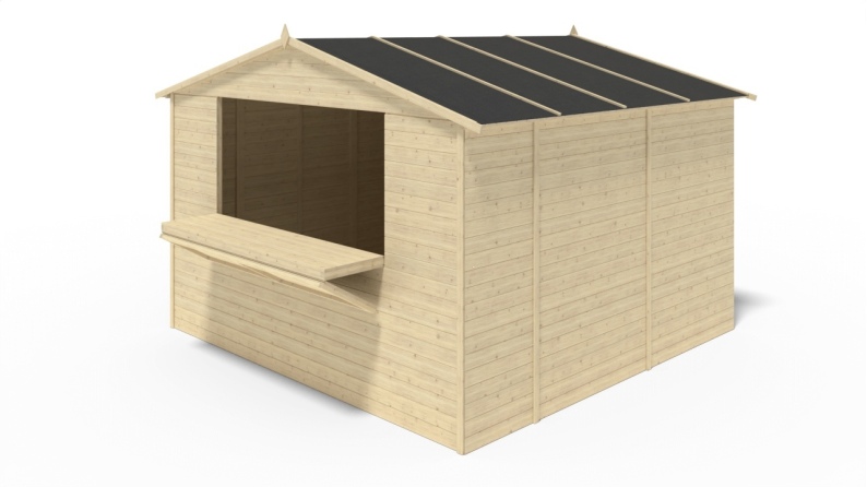 Quiosco caseta comercial 9.42 m2 - 3.11x3.03 m - 19 mm