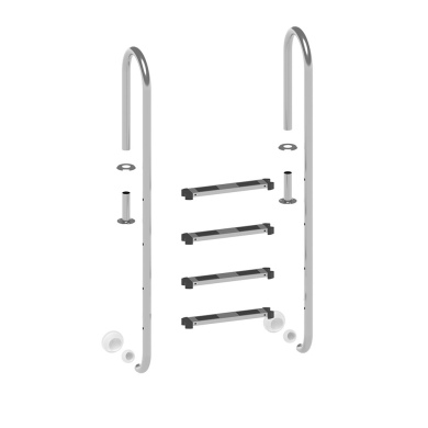 Escalera de 4 peldaños de acero inoxidable