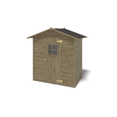 Caseta de jardín de madera 2.17 m2 - 1.77x1.23 m - 16 mm - Impregnada