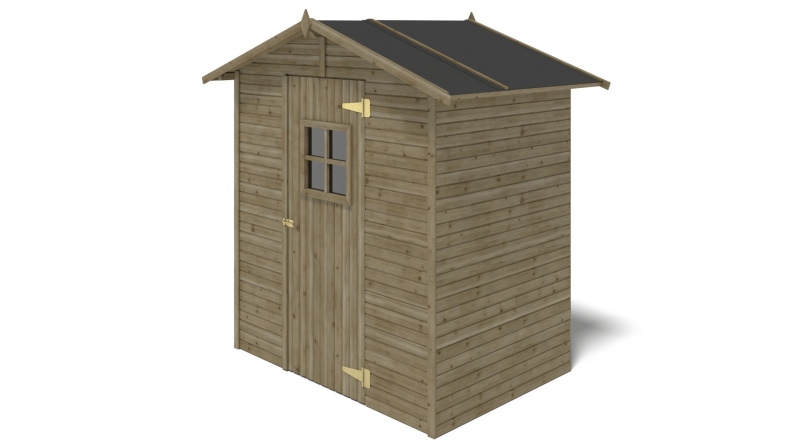 Caseta de jardín de madera 2.17 m2 - 1.77x1.23 m - 16 mm - Impregnada