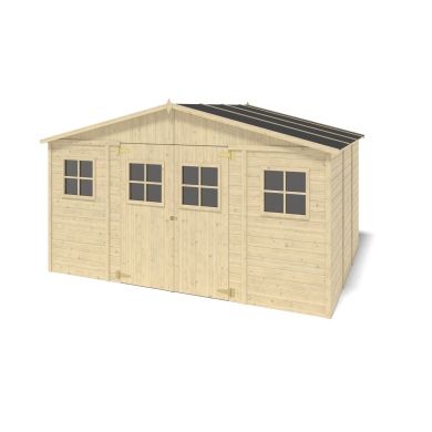 Caseta de jardín de madera 11.88 m2 - 4x2.97 m - 16 mm