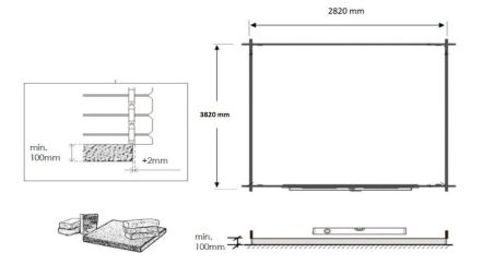 Caseta de jardín de madera 12 m2 - 3x4 m - 28 mm