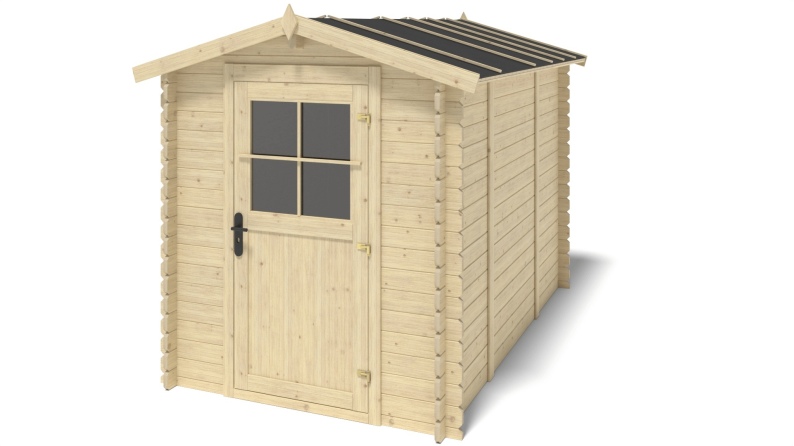 Caseta de jardin de madera 5.7 m2 - 1.9x3 m - 28 mm  