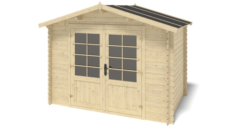 Caseta de jardin de madera 6 m2 - 3x2 m - 28 mm  