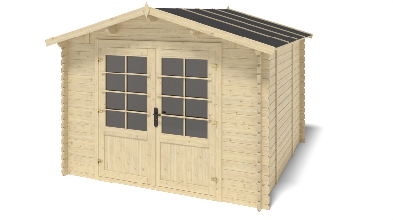 Caseta de jardín de madera 9 m2 - 3x3 m - 28 mm