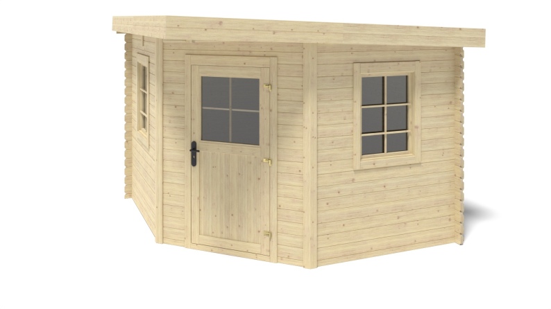 Caseta de jardin de madera 8 m2 - 3x3 m - 28 mm  