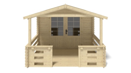 Caseta de jardín de madera-3x4 m - 18 m2 con terraza