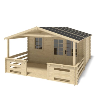 Caseta de jardín de madera-4x3 m - 20 m2 con terraza