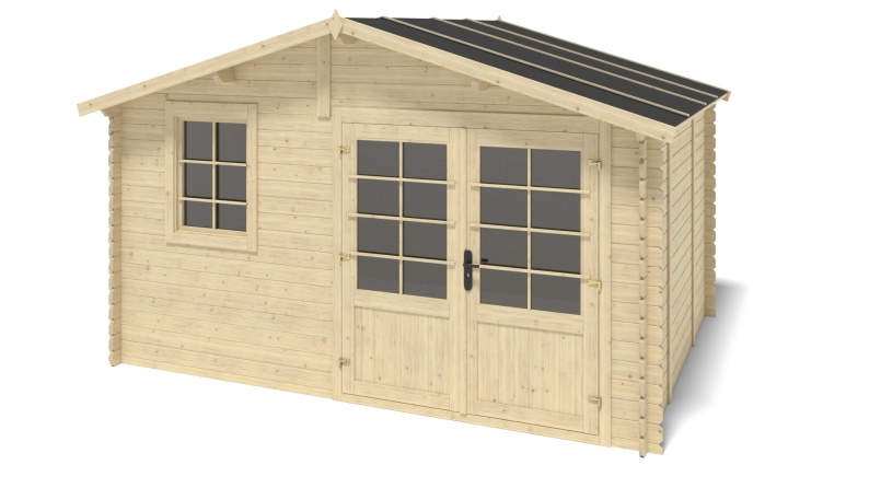 Caseta de jardín de madera-4x3 m - 20 m2 con terraza