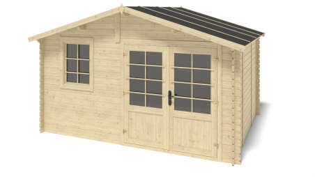 Caseta de jardín de madera-4x3 m - 24 m2 con terraza