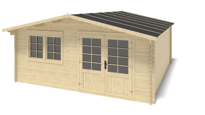 Caseta de jardín de madera 25 m2 - 5x5 m - 34 mm