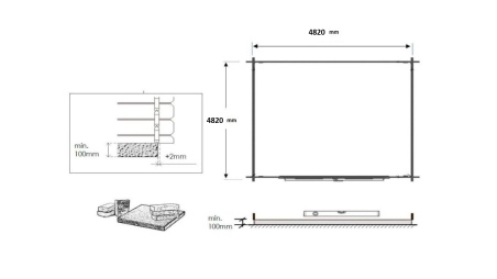 Caseta de jardín de madera 25 m2 - 5x5 m - 34 mm