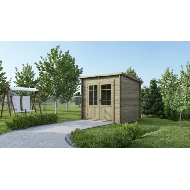 Caseta de jardín de madera 5 m2 - 2.5x2 m - 28 mm - impregnada