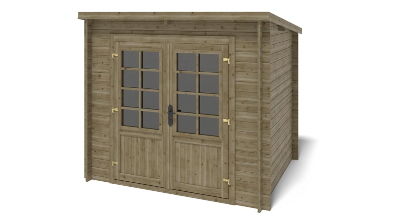 Caseta de jardín de madera 5 m2 - 2.5x2 m - 28 mm - impregnada