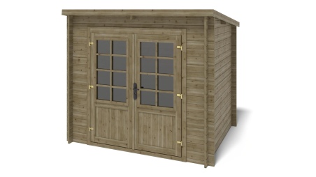Caseta de jardín de madera 5 m2 - 2.5x2 m - 28 mm - impregnada