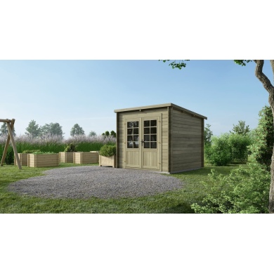 Caseta de jardín de madera 6.25 m2 - 2.5x2.5 m - 28 mm - impregnada
