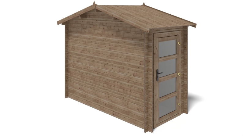 Caseta de jardín de madera 4.5 m2 - 1.5x3 m - 28 mm - impregnada