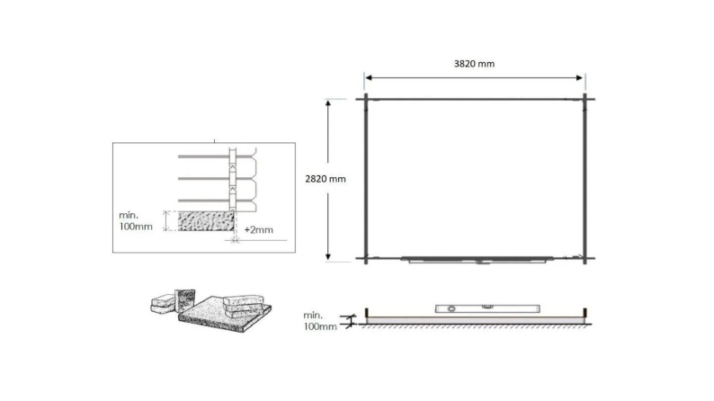 Caseta de jardín de madera 12 m2 - 4x3 m - 28 mm - impregnada