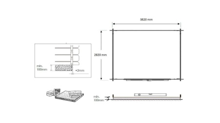 Caseta de jardín de madera 12 m2 - 4x3 m - 28 mm - impregnada