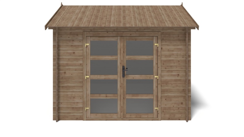 Caseta de jardín de madera 9 m2 - 3x3 m - 28 mm - impregnada