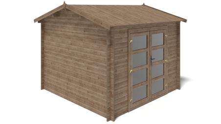 Caseta de jardín de madera 9 m2 - 3x3 m - 28 mm - impregnada
