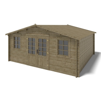 Caseta de jardín de madera 25 m2 - 5x5 m - 40 mm - impregnada