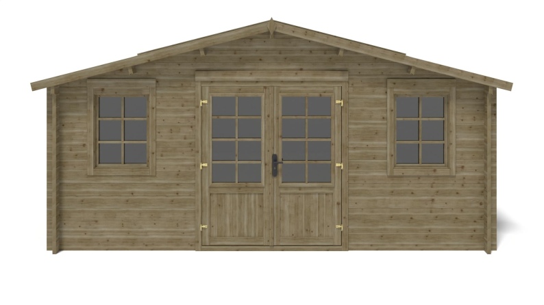 Caseta de jardín de madera 25 m2 - 5x5 m - 40 mm - impregnada